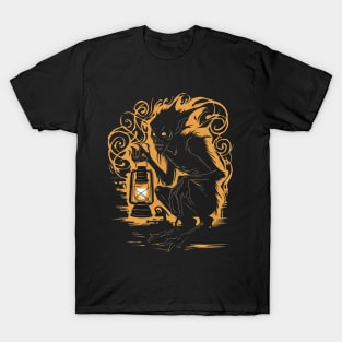 Demon Holding Lamp Light T-Shirt